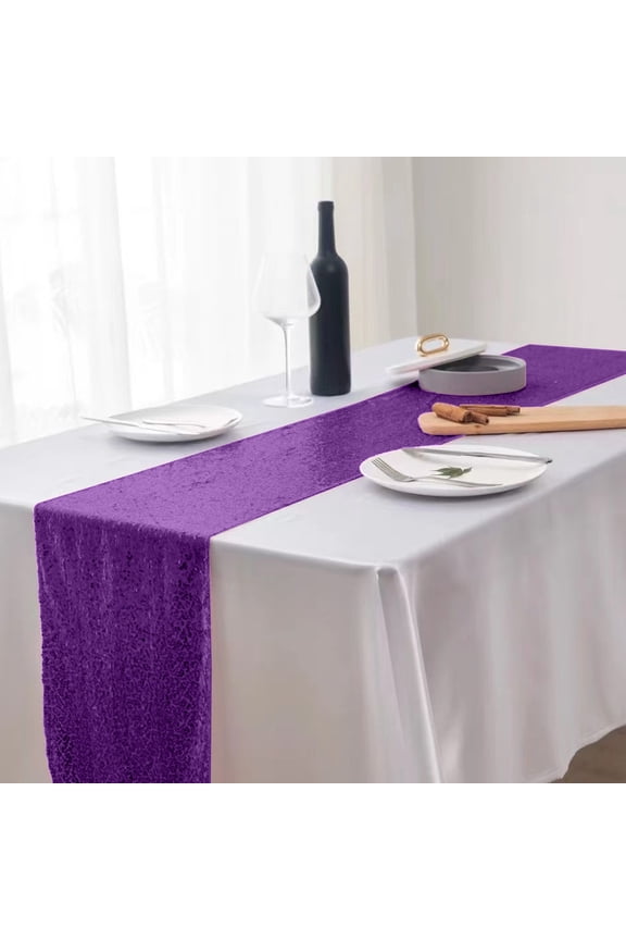 Glitter Table Flag 12x71 Inch Sequined Sparkle Table Runner for Wedding Party Banquet Reception Holiday Celebration Home Dining Table Decoration