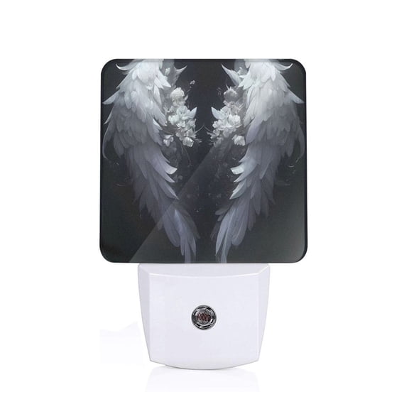 Xecao Elegant Feathered Floral Wings for Night Light - a Wall-mounted LED Fixture with A Dusk-to-dawn Sensor, Ideal for Bedrooms, Bathrooms, Hallways, and Kitchens-US