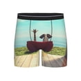 thumbnail image 1 of Xecao Elehpant And A Giraffe Looking At The Sea Print Boxer Briefs for Men's Stretch Moisture-Wicking Underwear, Mid-Rise Classics breathable fabric, 1 of 7