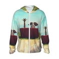 thumbnail image 1 of Xecao Elehpant And A Giraffe Looking At The Sea for Sun Shirt-A lightweight, Hoodie-Style Long-Sleeve UV Protection Garment Designed for Other Outdoor Activities. -XX-Large, 1 of 7