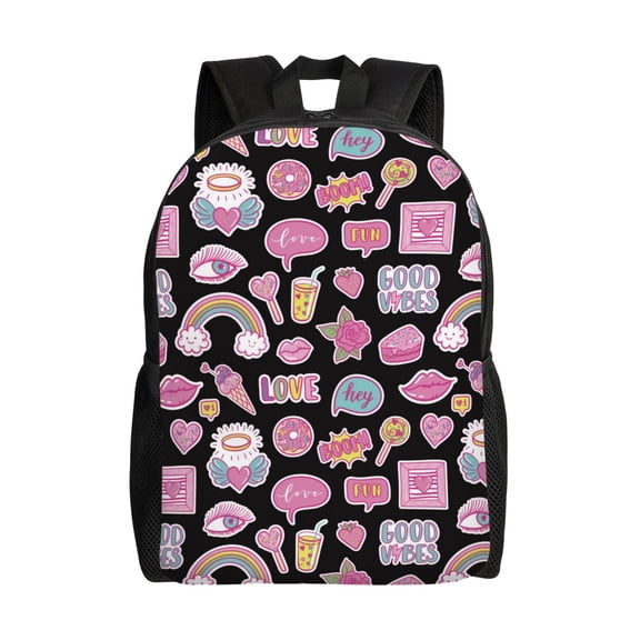 Xecao Elements Print School Backpack with Laptop Compartment Small Travel Laptop Backpack for Women Men Waterproof College Backpack Simple School Bag