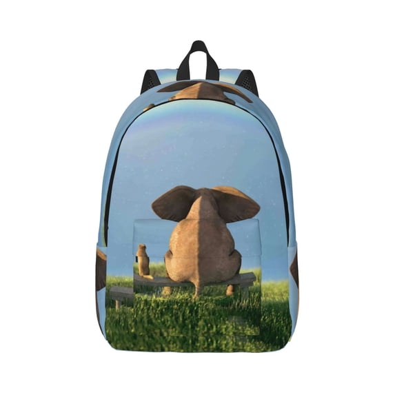 Xecao Elephant Dog for Canvas College Laptop Backpack, Durable Rucksack Travel Notebook Bag School Backpack Book Bag for Men Women