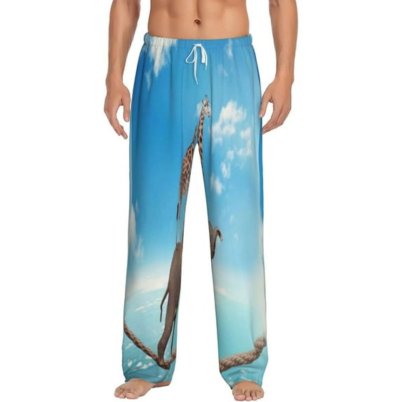 Xecao Elephant Giraffe Men's Straight Lounge Pajama Pants: The Ultimate in Comfortable Sleepwear