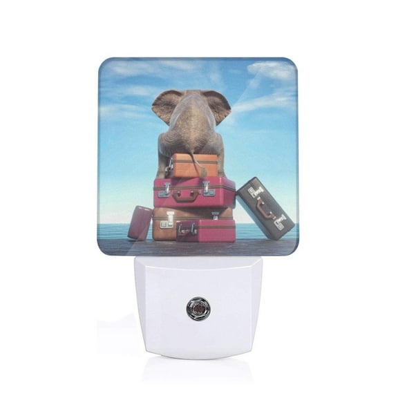 Xecao Elephant Sits for Night Light - a Wall-mounted LED Fixture with A Dusk-to-dawn Sensor, Ideal for Bedrooms, Bathrooms, Hallways, and Kitchens-US