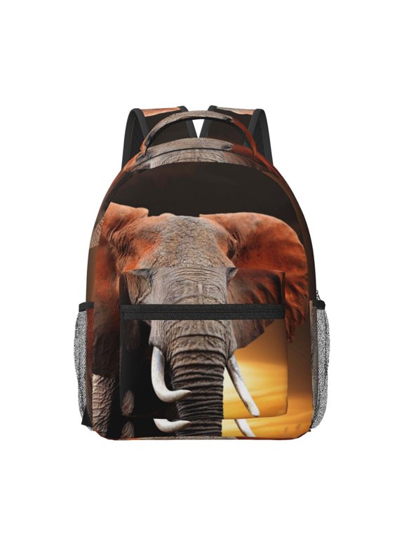 Elephant Sunset in Kenya Travel Backpack: A spacious, stylish computer backpack ideal for men and women, perfect for college, school, or daily travels