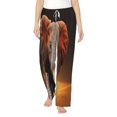 thumbnail image 1 of Xecao Elephant Sunset in Kenya Women's Straight Lounge Pajama Pants: The Epitome of Relaxed Sleepwear, 1 of 9