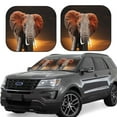 thumbnail image 1 of Xecao Elephant Sunset in Kenya for Foldable Car Sun Shades (2-Pack) offer sun protection with an easy-fold design for convenient windshield shading., 1 of 7