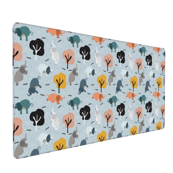 Xecao Elephant Tree Print Large Mouse Pad, 16x35.5in Mousepad, Professional Non-Slip Rubber Base Big Mouse Pad, Mouse Pad for Gaming & Office Full Desk Mouse Pad