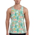 thumbnail image 1 of Xecao Elephant and Flowers Men's Tank Top Workout Quick Dry Sleeveless Gym Jogging Muscle Shirts Summer Swim Beach Tops, 1 of 9
