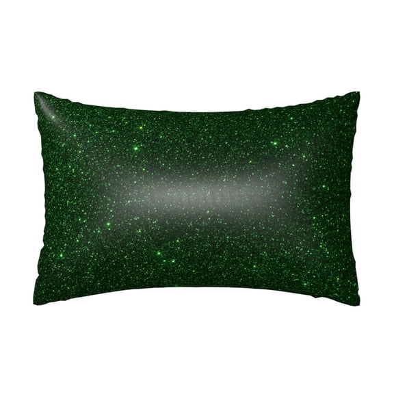 Xecao Emerald Green Sparkling Pattern Satin Pillowcases for Hair and Skin, Luxurious and Silky Pillow Cases with Envelope Closure, 20x30 Inches