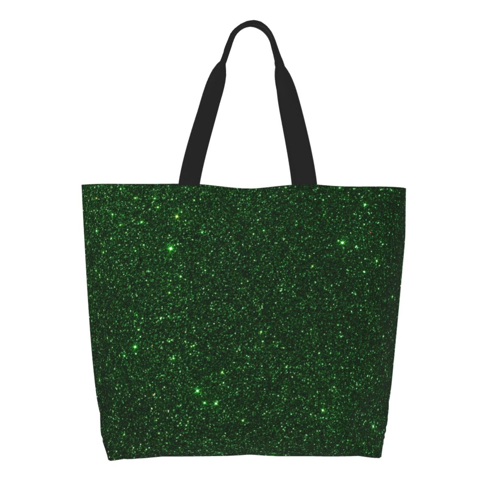 Xecao Emerald Green Sparkling for Tote Bag for Women Tote Shoulder Bag with a littlw pocket and Handbag for Travel Work Walmart