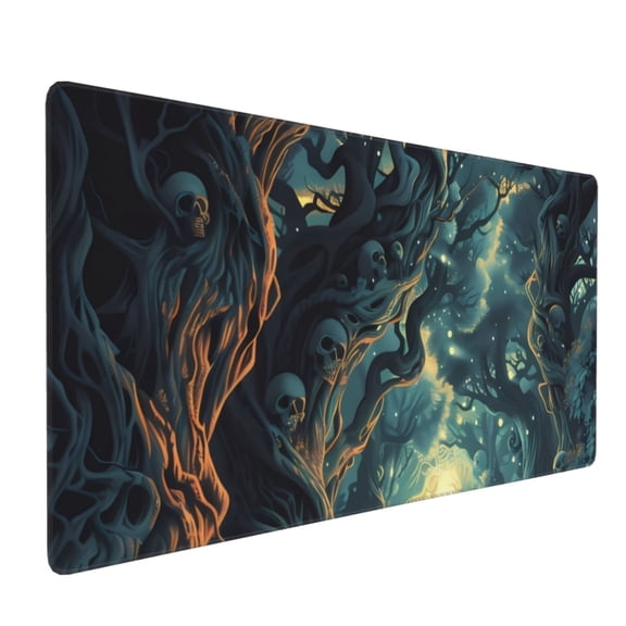 Xecao Enchanted Forest Skull Path Print Large Mouse Pad, 16x35.5in Mousepad, Professional Non-Slip Rubber Base Big Mouse Pad, Mouse Pad for Gaming & Office Full Desk Mouse Pad