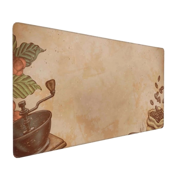 Xecao Engraved Coffee On Kraft Paper Print Large Mouse Pad, 16x35.5in Mousepad, Professional Non-Slip Rubber Base Big Mouse Pad, Mouse Pad for Gaming & Office Full Desk Mouse Pad