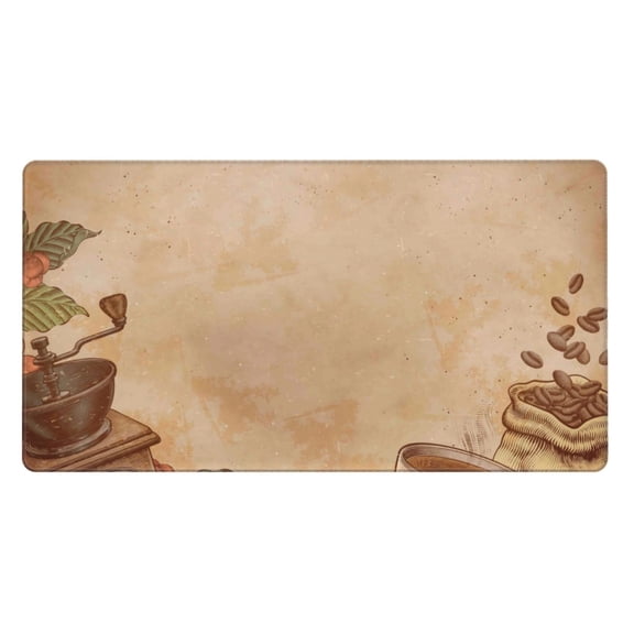 Xecao Engraved Coffee On Kraft Paper for Waterproof Mouse Pad - Extended Contour Mouse Mat, Large Gaming Mousepad Laptop Keyboard Mat with Non-Slip Rubber Base