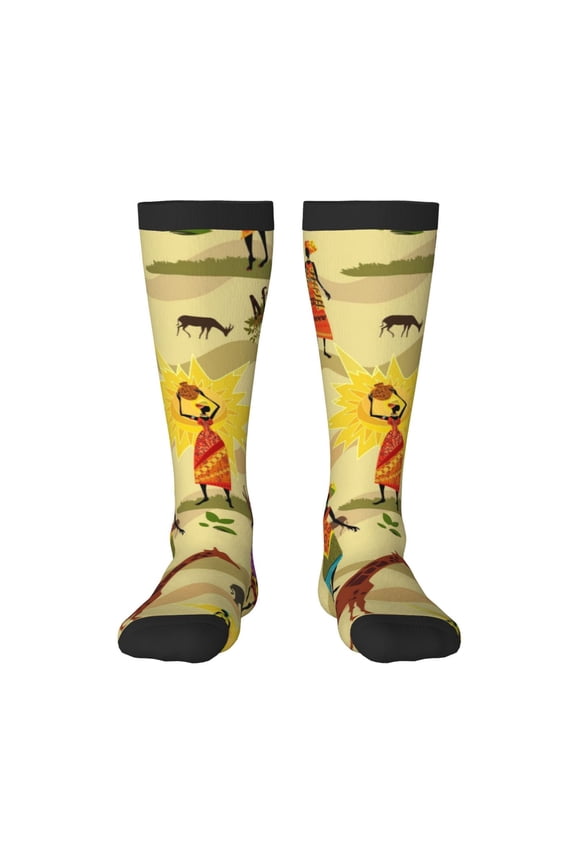 Ethnic African Print Compression Socks for Both Men And Women for Running, Travel, Flight, Nurse
