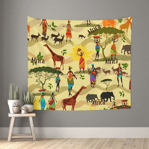 Xecao Ethnic African patten Tapestry 60x51 Inches Wall Hanging Poster Tapestry for Living Room Bedroom Home Decor