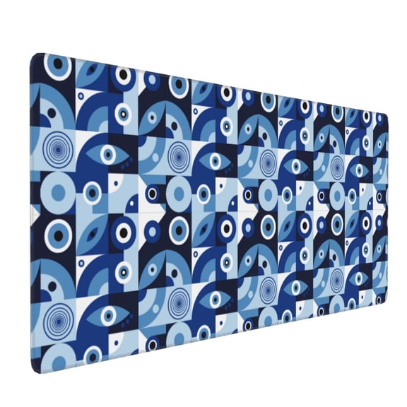 Xecao Evil Eye Print Large Mouse Pad, 16x35.5in Mousepad, Professional Non-Slip Rubber Base Big Mouse Pad, Mouse Pad for Gaming & Office Full Desk Mouse Pad