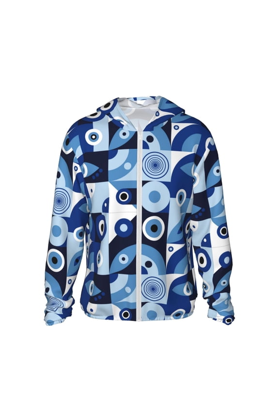 Evil Eye for Sun Shirt-A lightweight, hoodie-style long-sleeve UV protection garment designed for other outdoor activities.