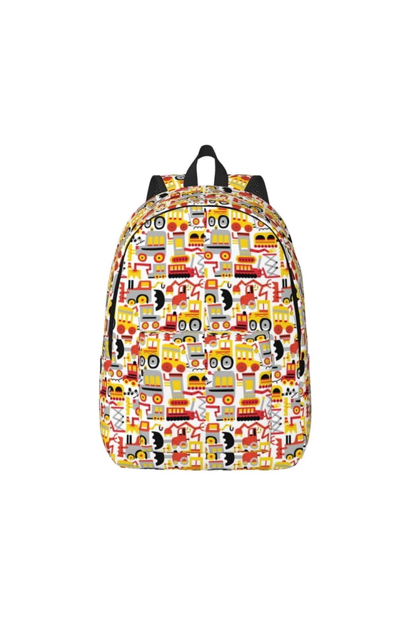 Excavator (2) for Canvas College Laptop Backpack, Durable Rucksack Travel Notebook Bag School Backpack Book Bag for Men Women