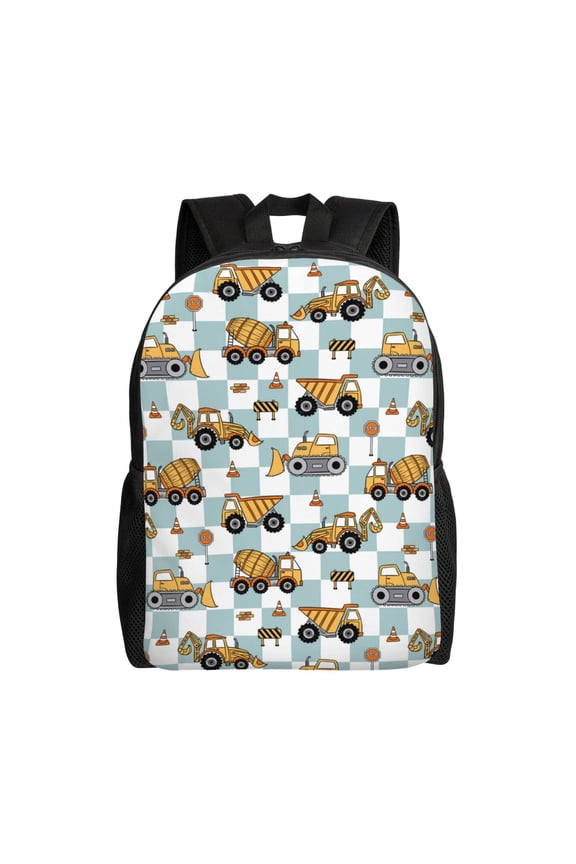 Excavator Print School Backpack with Laptop Compartment Small Travel Laptop Backpack for Women Men Waterproof College Backpack Simple School Bag
