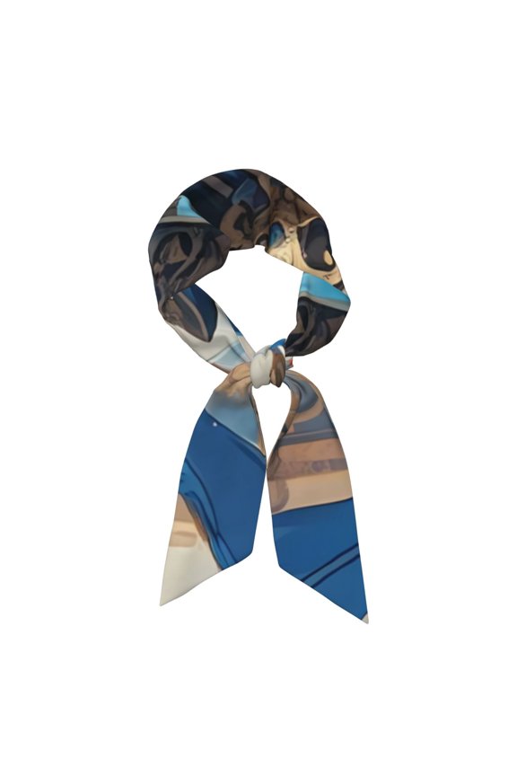 Exotic Blue Cat Pattern Large Satin Head Scarf - Satin Hair Scarves Silk Bandana Scarf Headscarf Silk Feeling Scarf for Women