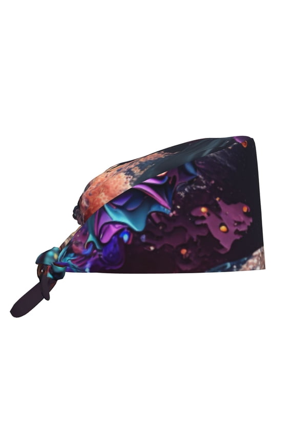 Explosive Fluid Splash Art Print Men Women Adjustable Working Cap with Button Unisex Hats Sweatband