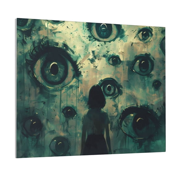 Xecao Eyes Watching In The Dark for Waterproof Framed Canvas Art - Modern Home Decor with Real Wood Frame for Gifting and Interior Design,Horizontal