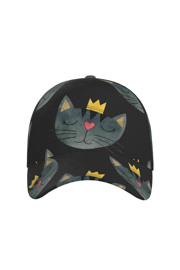 Faces Of The Cat for Baseball Cap: Unisex, crafted from classic polyester twill fabric, featuring a soft unconstructed design