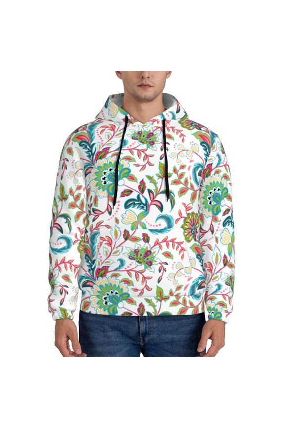 Fairy Flower Pattern Men's Adult Pullover Hoodie,Hooded Sweatshirt-Large
