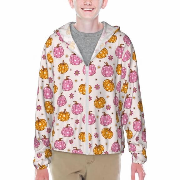 Xecao Fall 70s Groovy Hippie 1 Print Fishing Shirts for teenager Long Sleeve UV Sun Protection Hoodie with Zipper Outdoor Hiking Shirts-Small