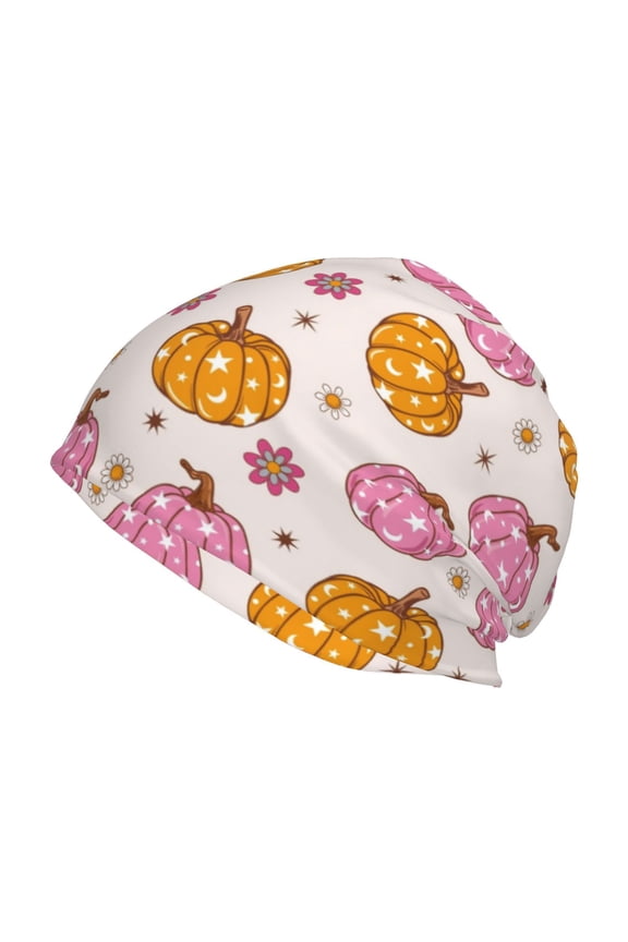 Fall 70s Groovy Hippie 1 Print Knit Hat,Winter Beanie for Men Women, Beanie Soft Warm Ski Stocking Cuffed Cap