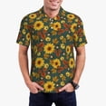 thumbnail image 1 of Xecao Fall Daisy Leaf Nuts Mens' Casual Short Sleeve Button-Down Polo Shirts for a Classic Golf Shirts-Small, 1 of 6