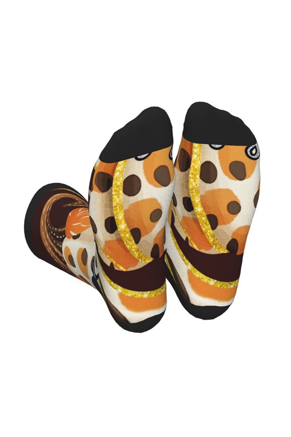 Fall Farmhouse Pumpkins Print Crew Socks for Men and Women, Men's Soft Moisture-wicking Sock