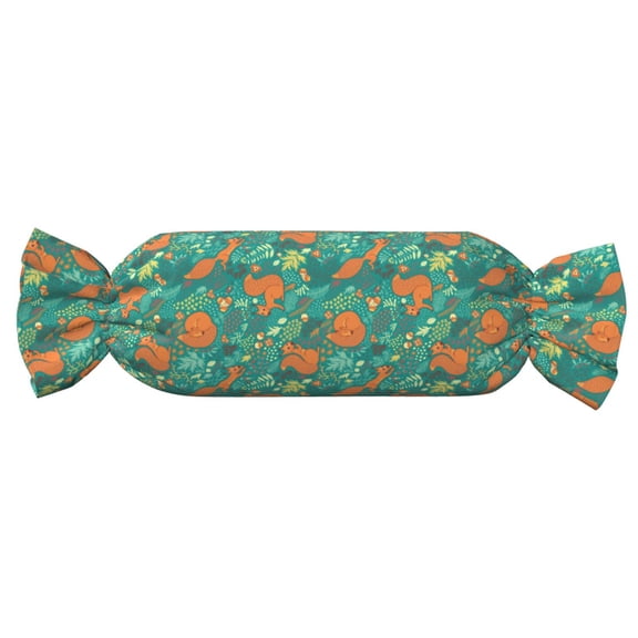 Xecao Fall Forest Squirrel Print+Candy-Inspired Plush Pillow for Men Women Suitable for Beds, Sofas, Game Rooms Drawstring Closure