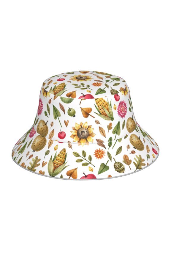 Fall Fruits And Vegetables Print Men and Women Night Reflective Hat Runner Cap Visor Bucket Hat Boonie Cap