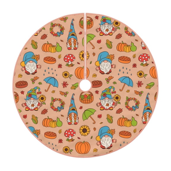 Xecao Fall Gnomes1 Pattern Christmas Tree Skirt Holiday Part Decorations for Christmas Tree, Farmhouse Christmas Decor Xmas Holiday Home Party Decorations-36"