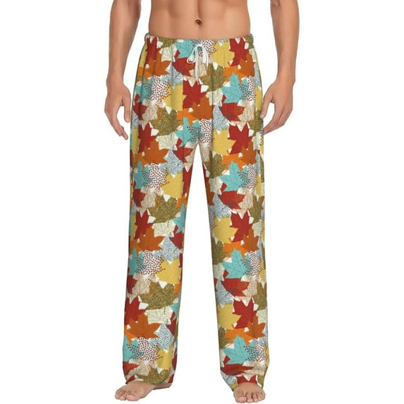 Xecao Fall Maple Leaves Men's Straight Lounge Pajama Pants: The Ultimate in Comfortable Sleepwear