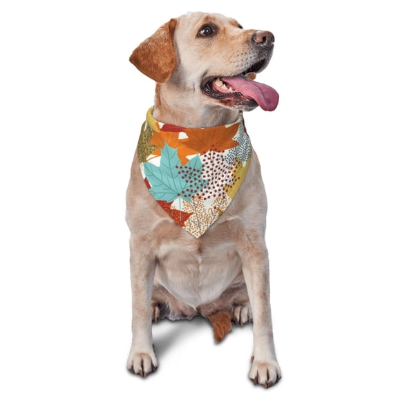 Xecao Fall Maple Leaves for Pet Bandana - A Stylish Triangle Accessory for Small to Large Dogs, Puppies, and Cats