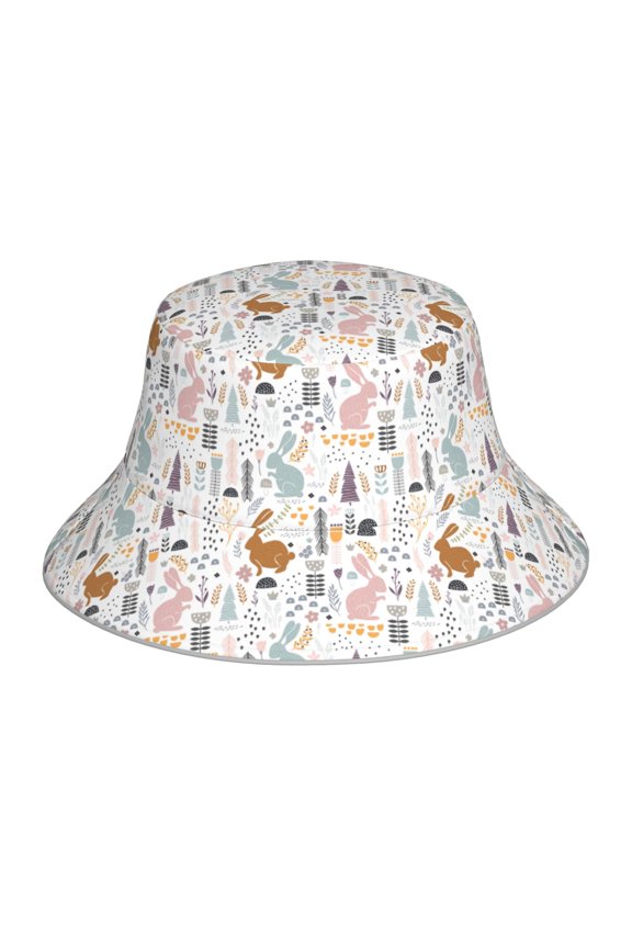 Fall Rabbit Print Men and Women Night Reflective Hat Runner Cap Visor Bucket Hat Boonie Cap