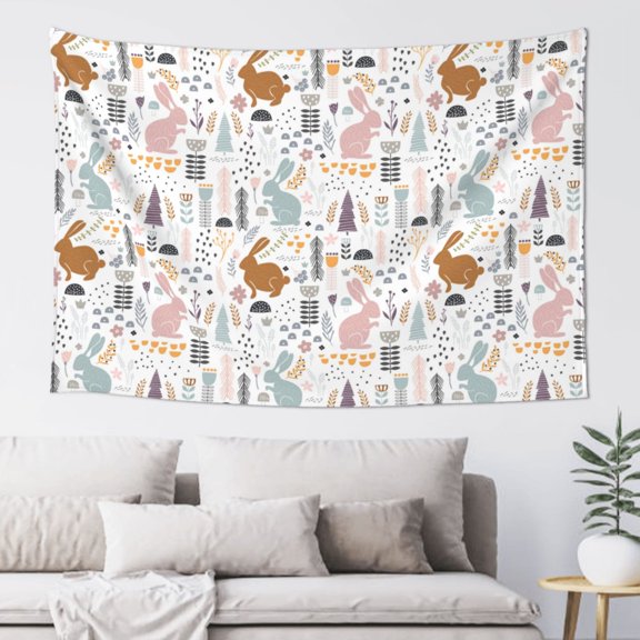 Xecao Fall Rabbit Print Tapestry, Wall Hanging Room Funny Decor, Backdrop Room Decor for Bedroom Living Room dormitory