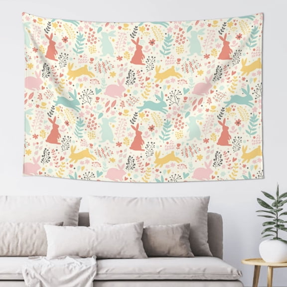 Xecao Fall Rabbit Print Tapestry, Wall Hanging Room Funny Decor, Backdrop Room Decor for Bedroom Living Room dormitory