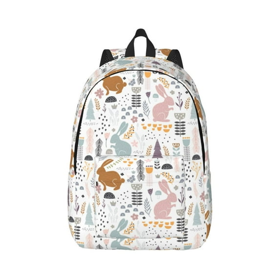 Xecao Fall Rabbit for Canvas College Laptop Backpack, Durable Rucksack Travel Notebook Bag School Backpack Book Bag for Men Women