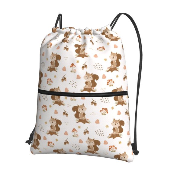 Xecao Fall Squirrel for Drawstring Bags,Pull String Backpack Bags,String Bag Sackpack