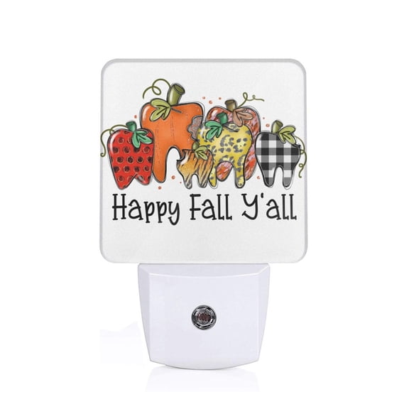 Xecao It'S Fall Y'All for Night Light - a Wall-mounted LED Fixture with A Dusk-to-dawn Sensor, Ideal for Bedrooms, Bathrooms, Hallways, and Kitchens-US