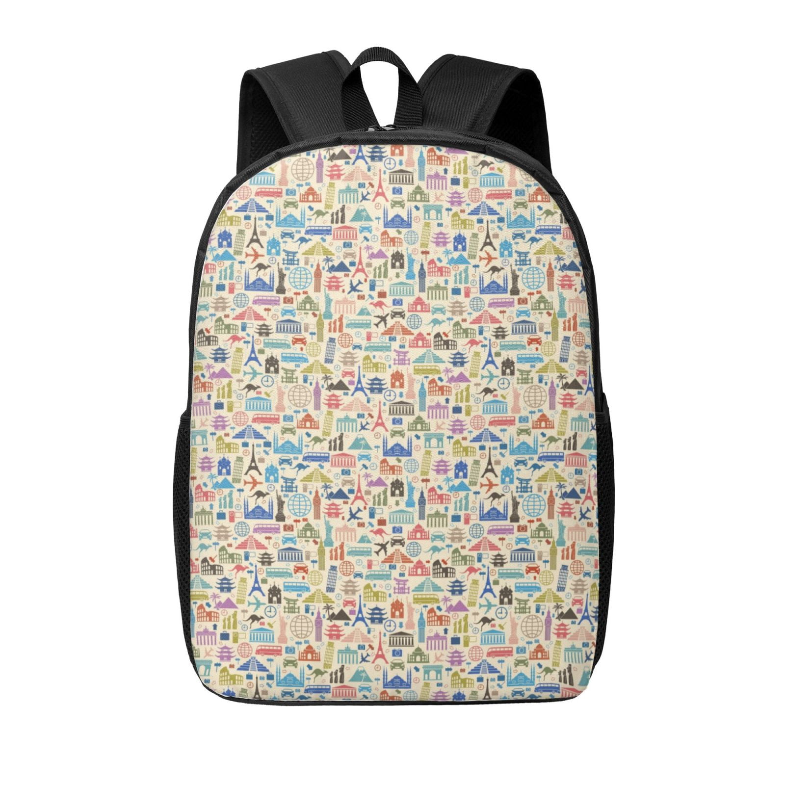 Xecao Famous Places print Travel Backpack, Large Computer Backpack for ...