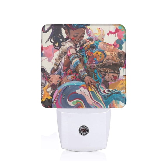 Xecao Fantasy Colorful Beast for Night Light - a Wall-mounted LED Fixture with A Dusk-to-dawn Sensor, Ideal for Bedrooms, Bathrooms, Hallways, and Kitchens-UK