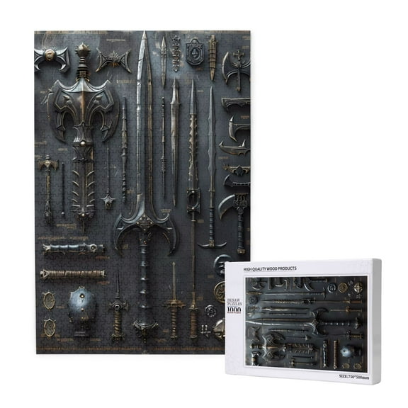 Xecao Fantasy Medieval Weaponry Pattern 1000 Piece Puzzles , Jigsaw Puzzles for Adults