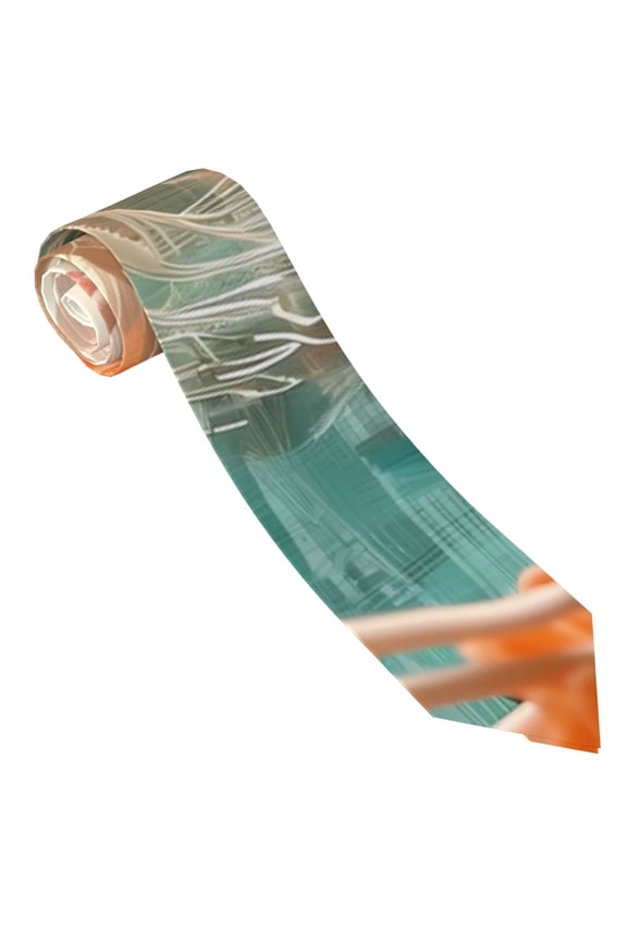 Fantasy Underwater Jellyfish Print Tie For Men Necktie Woven Jacquard Neck Ties,Classic Men's Tie