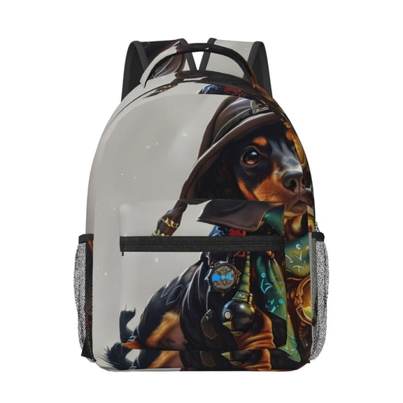 Xecao Fantasy Wizard Dog Art Print Casual Backpack: A Computer Backpack Ideal for Men and Women, Perfect for College, School, or Daily Travels-One Size
