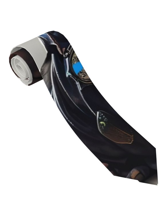 Fantasy Wizard Dog Art Print Tie For Men Necktie Woven Jacquard Neck Ties,Classic Men's Tie